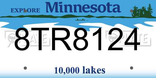 8TR8124 Minnesota License Plate