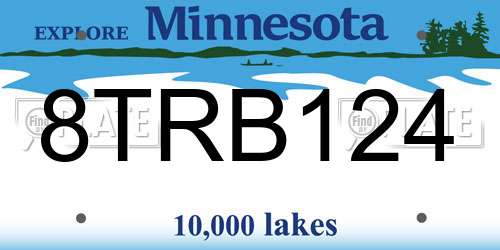 8TRB124 Minnesota License Plate