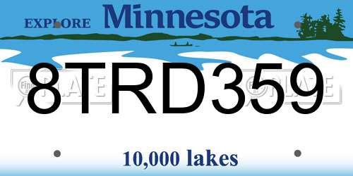 8TRD359 Minnesota License Plate