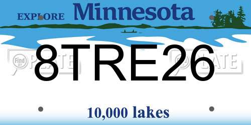 8TRE26 Minnesota License Plate