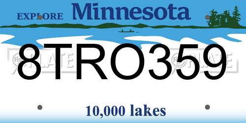 8TRO359 Minnesota License Plate