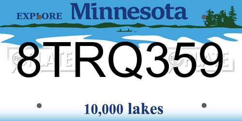 8TRQ359 Minnesota License Plate