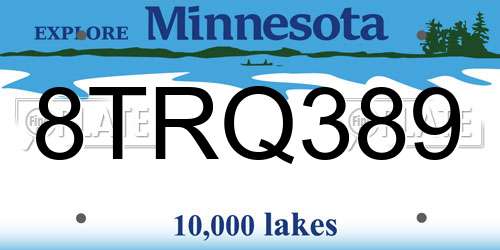8TRQ389 Minnesota License Plate