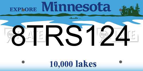 8TRS124 Minnesota License Plate