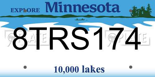 8TRS174 Minnesota License Plate