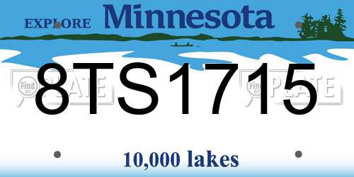 8TS1715 Minnesota License Plate