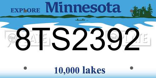 8TS2392 Minnesota License Plate
