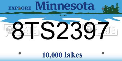 8TS2397 Minnesota License Plate