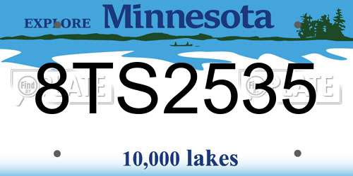 8TS2535 Minnesota License Plate