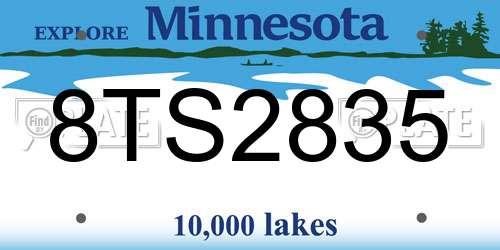 8TS2835 Minnesota License Plate