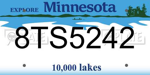8TS5242 Minnesota License Plate