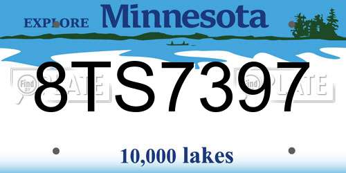 8TS7397 Minnesota License Plate