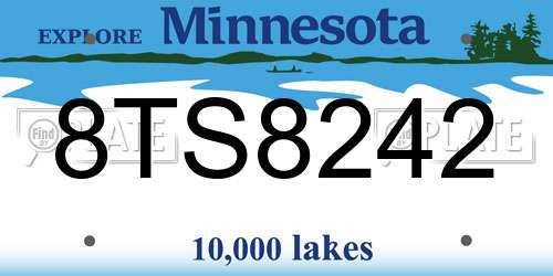 8TS8242 Minnesota License Plate