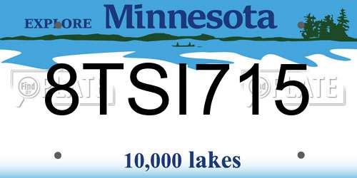8TSI715 Minnesota License Plate