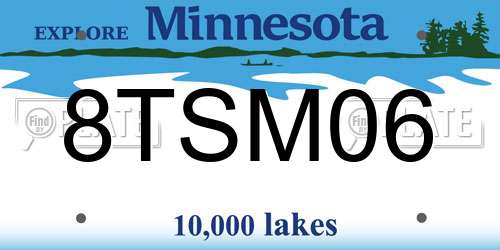 8TSM06 Minnesota License Plate