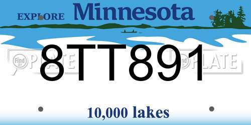 8TT891 Minnesota License Plate