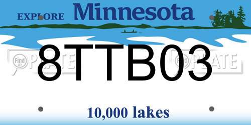 8TTB03 Minnesota License Plate