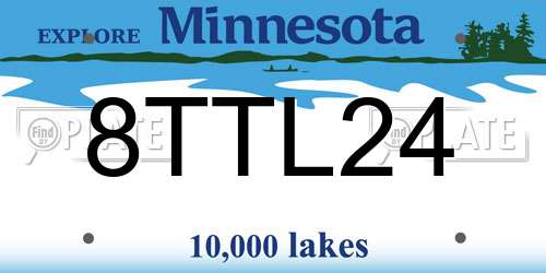 8TTL24 Minnesota License Plate