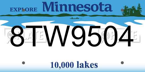 8TW9504 Minnesota License Plate