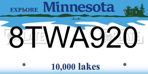 8TWA920 Minnesota License Plate