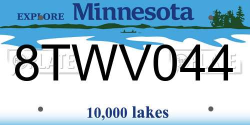8TWV044 Minnesota License Plate