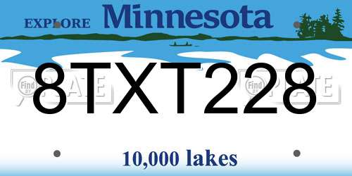 8TXT228 Minnesota License Plate