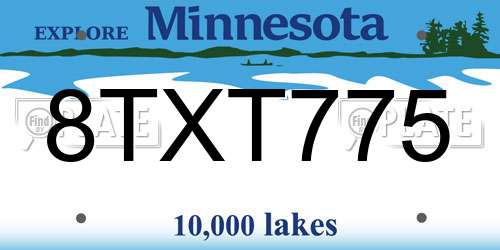 8TXT775 Minnesota License Plate