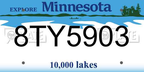 8TY5903 Minnesota License Plate