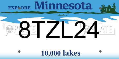 8TZL24 Minnesota License Plate