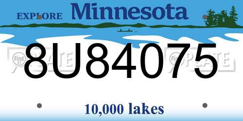 8U84075 Minnesota License Plate
