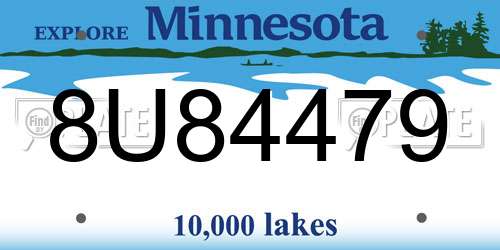 8U84479 Minnesota License Plate