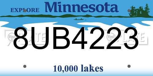 8UB4223 Minnesota License Plate