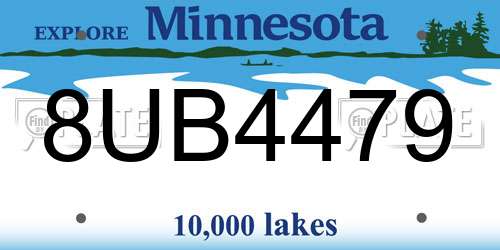 8UB4479 Minnesota License Plate