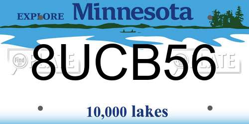 8UCB56 Minnesota License Plate
