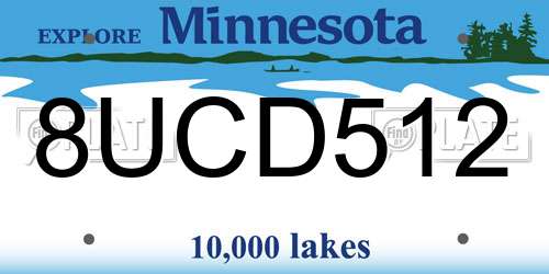 8UCD512 Minnesota License Plate