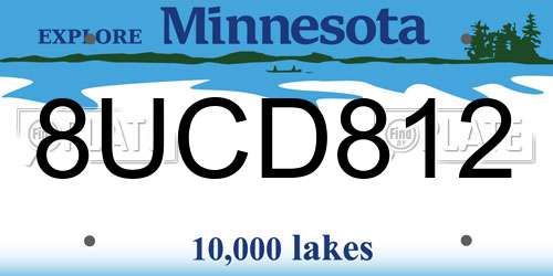 8UCD812 Minnesota License Plate