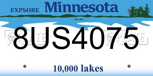 8US4075 Minnesota License Plate