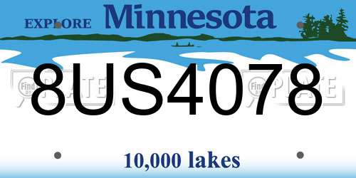 8US4078 Minnesota License Plate