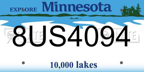 8US4094 Minnesota License Plate
