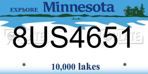 8US4651 Minnesota License Plate