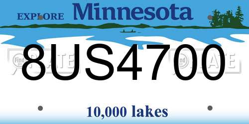 8US4700 Minnesota License Plate