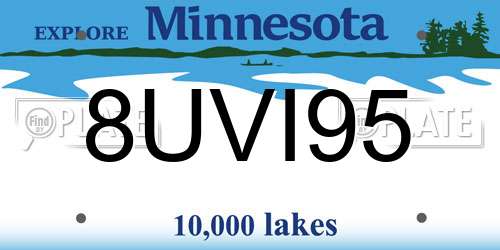 8UVI95 Minnesota License Plate