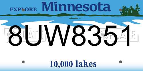 8UW8351 Minnesota License Plate