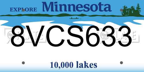 8VCS633 Minnesota License Plate
