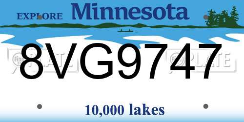 8VG9747 Minnesota License Plate