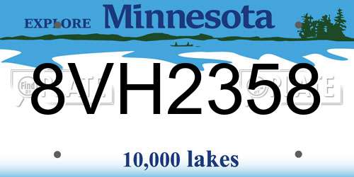 8VH2358 Minnesota License Plate