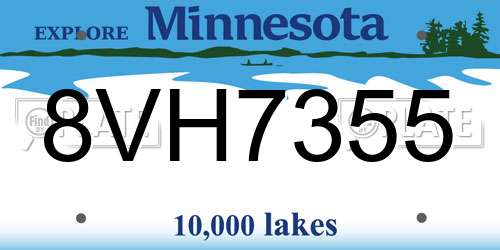 8VH7355 Minnesota License Plate