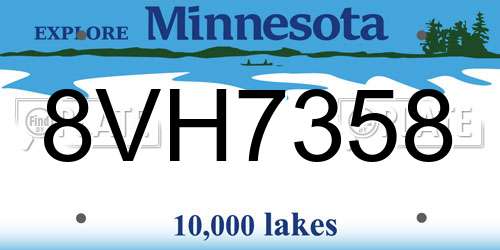 8VH7358 Minnesota License Plate