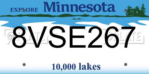 8VSE267 Minnesota License Plate