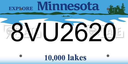 8VU2620 Minnesota License Plate